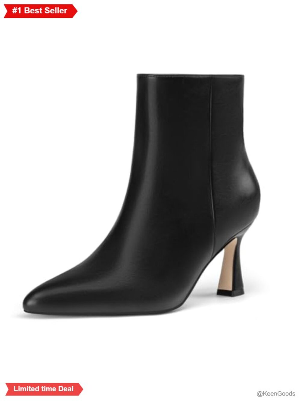 Pointed Toe Stiletto Heel Ankle Boots Side Zip Dress Booties